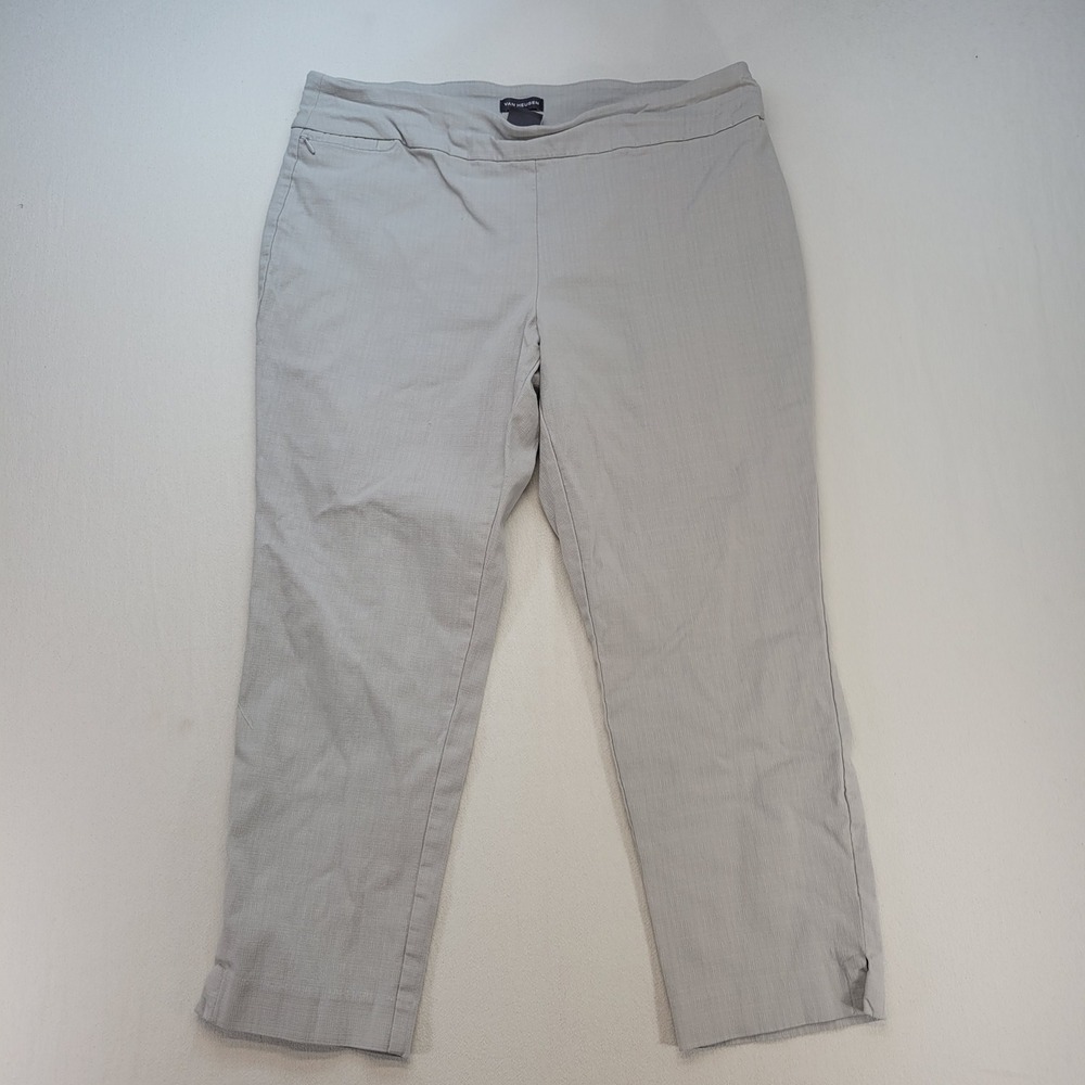 Van Heusen Ankle Pants Womens 16 Gray Career Stretch Extensible Crop Pull On